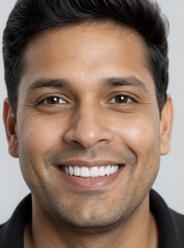 After treatment - white teeth perfect smile