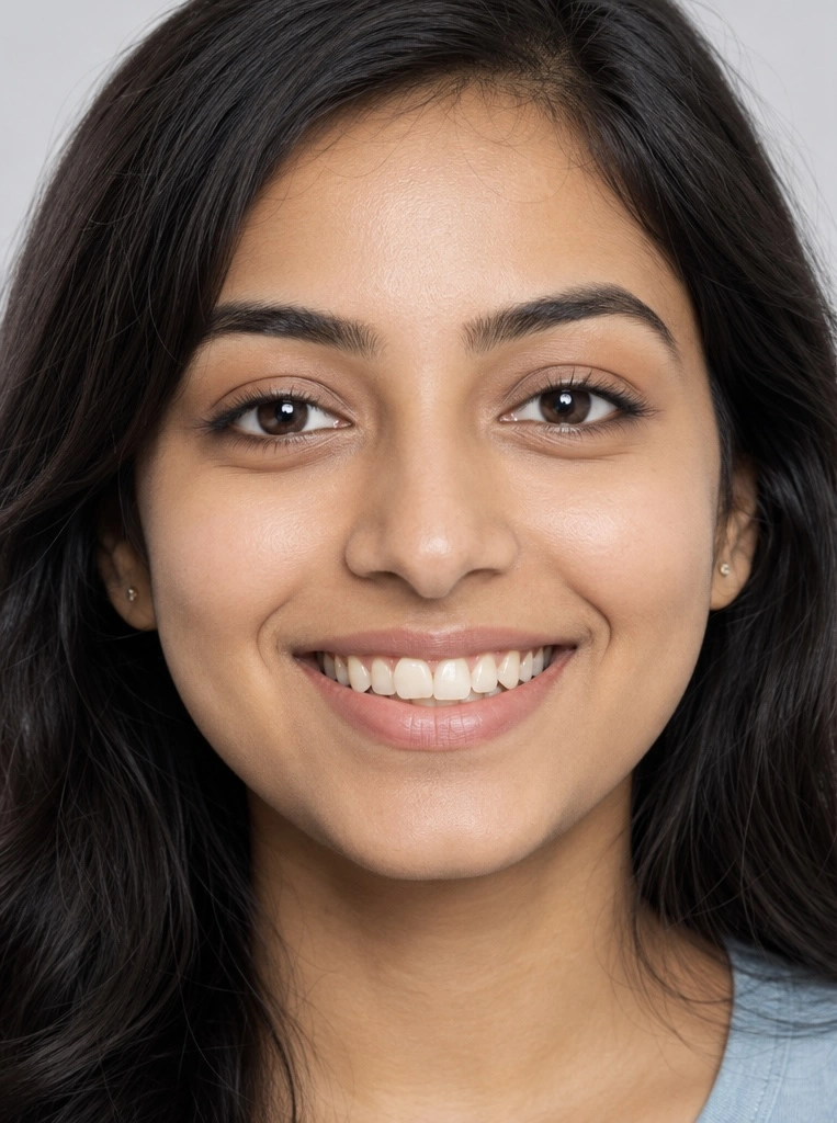 Before orthodontic treatment - yellow distorted teeth